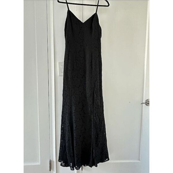 Fame and Partners Lupin Black Lace Maxi Gown with Slit in Size 8 - Picture 9 of 9